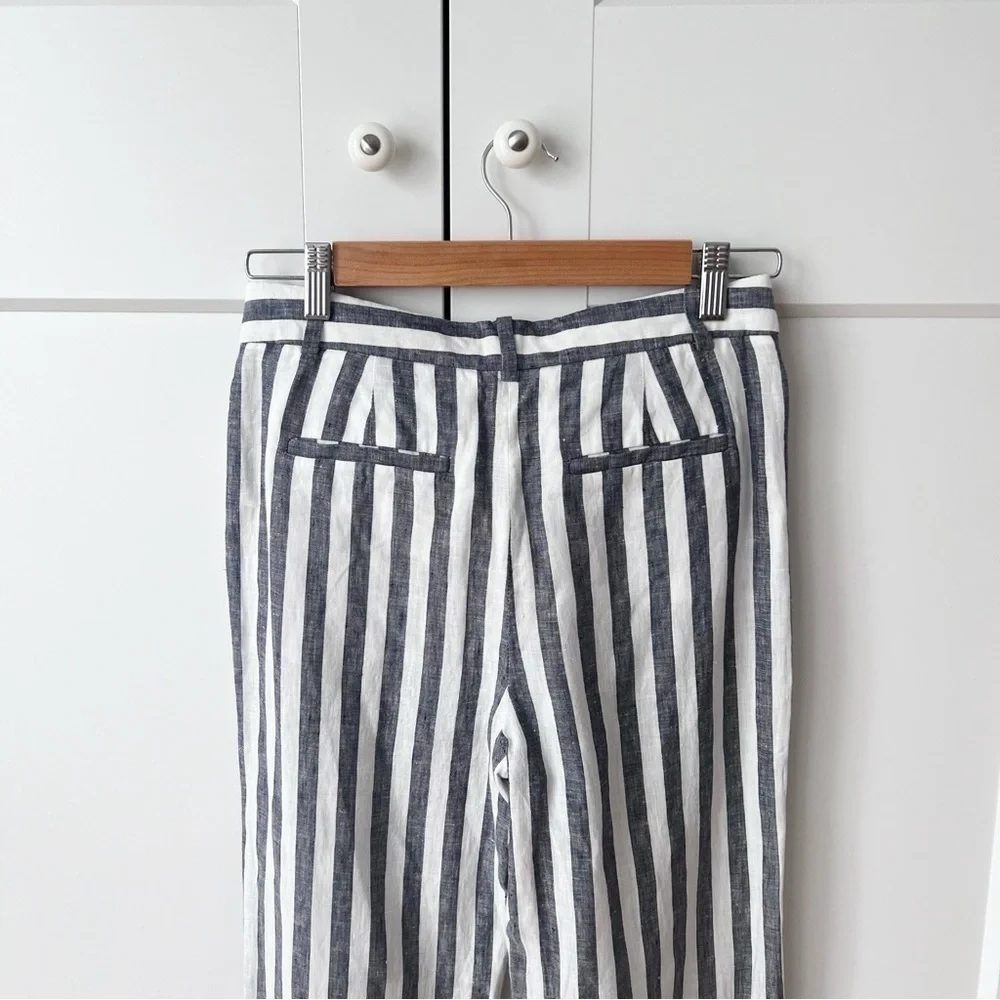 J.Crew Cropped Pants in Striped Linen sz. 00